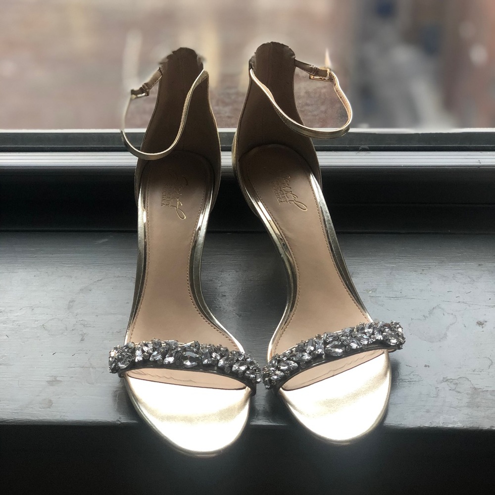 Jewel Badgley Mischka Kitten Heel Strappy Sandal